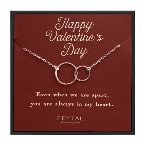 josie connected ring necklace, silver • valentine, always in my heart