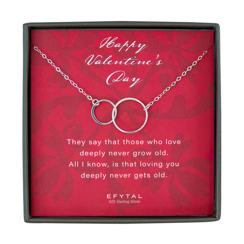 josie connected ring necklace, silver or gold • valentine, love deeply