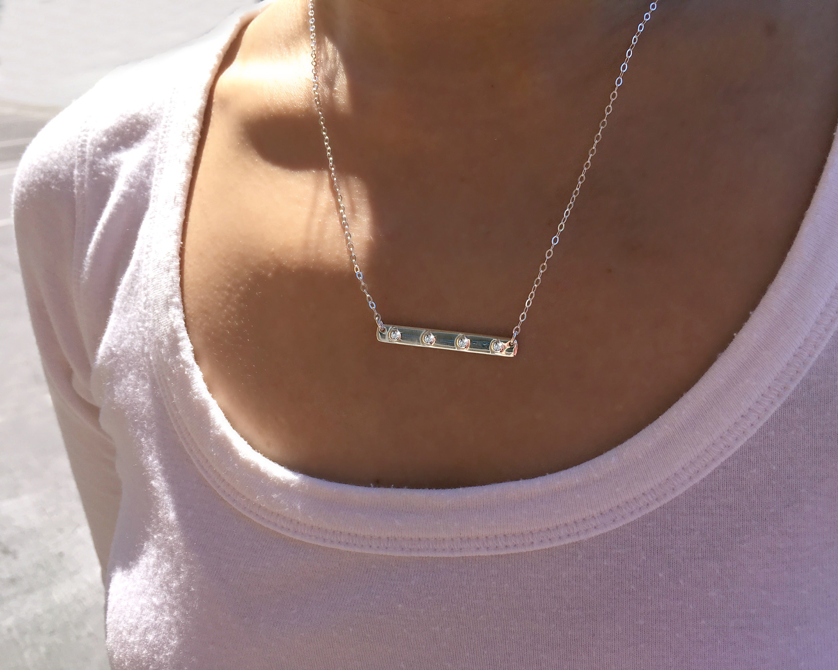 Jenny Four CZ Bar Necklace • Happy 40th Birthday
