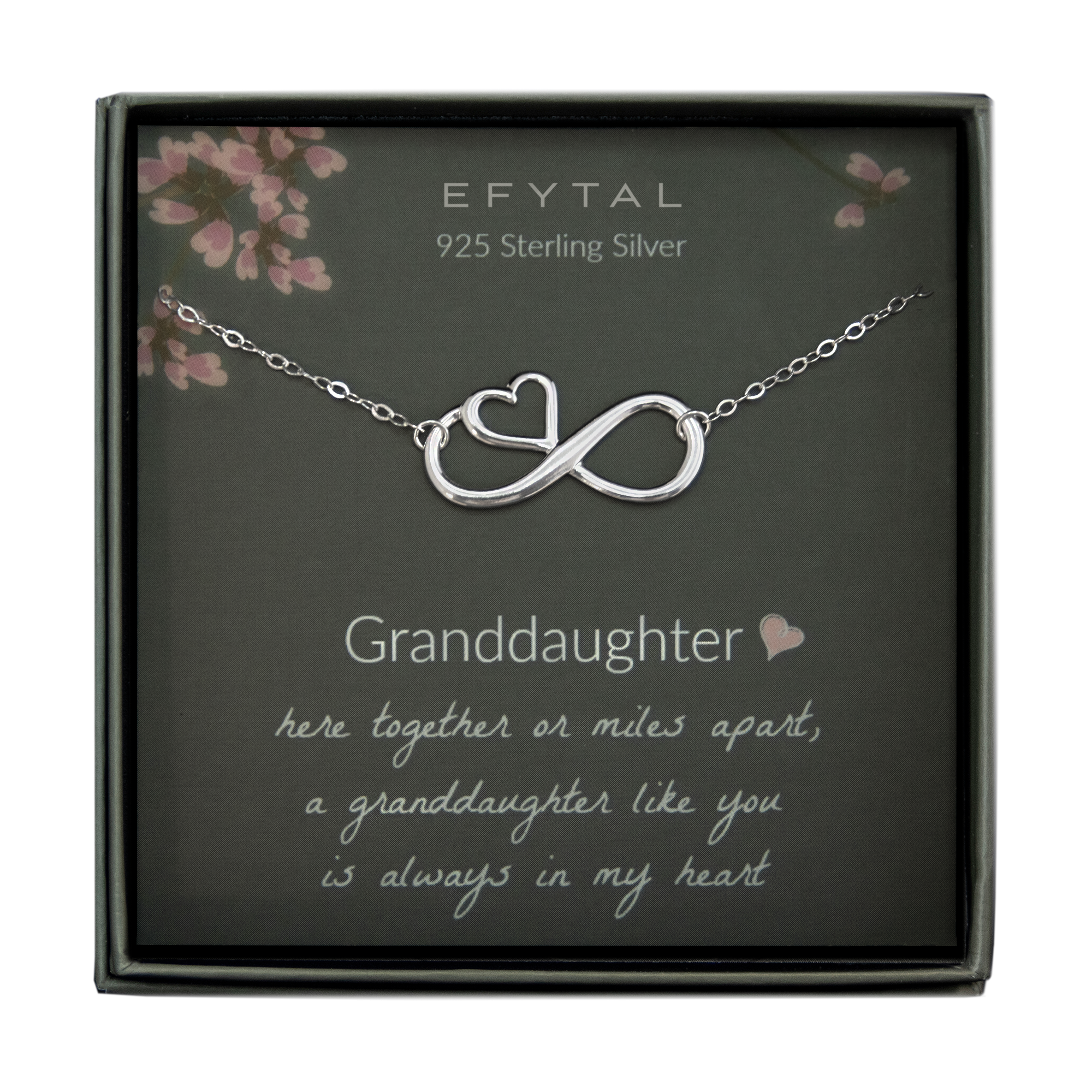 EFYTAL sterling silver infinity heart necklace gift for