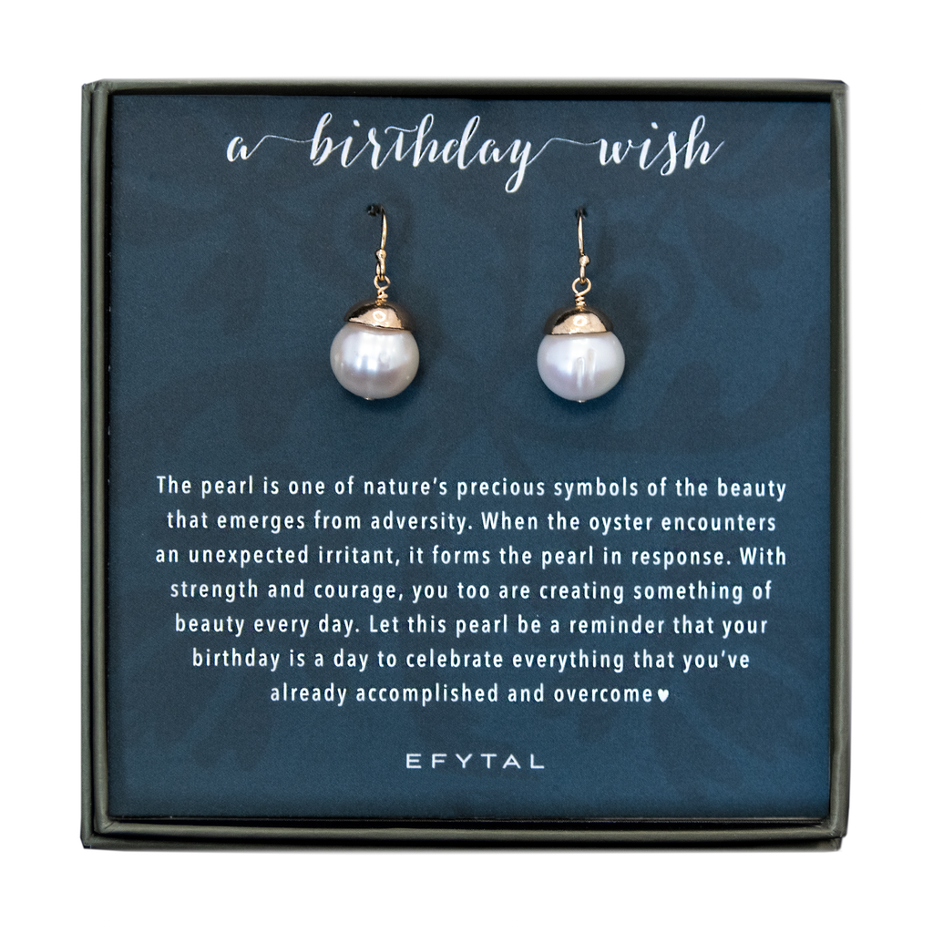 EFYTAL Jewelry Dangly Pearl Earrings • Birthday Gift Idea for Her