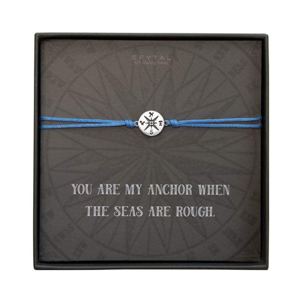 journey compass cord bracelet • you are my anchor