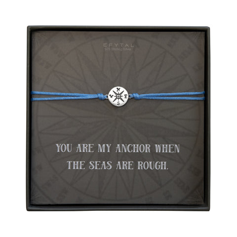 journey compass cord bracelet • you are my anchor