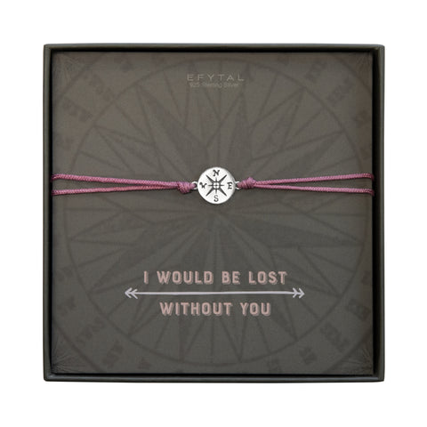 journey compass cord bracelet • i would be lost without you