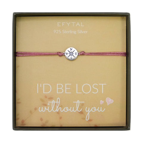 journey compass cord bracelet • i'd be lost without you