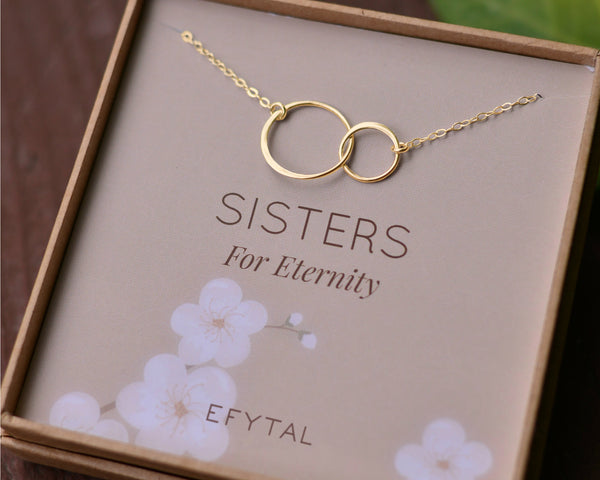 josie connected ring necklace, goldtone • sisters for eternity