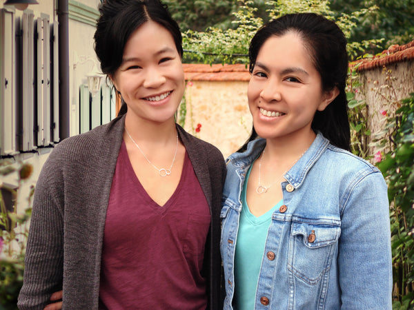 josie connected ring necklace, silver • sisters for eternity