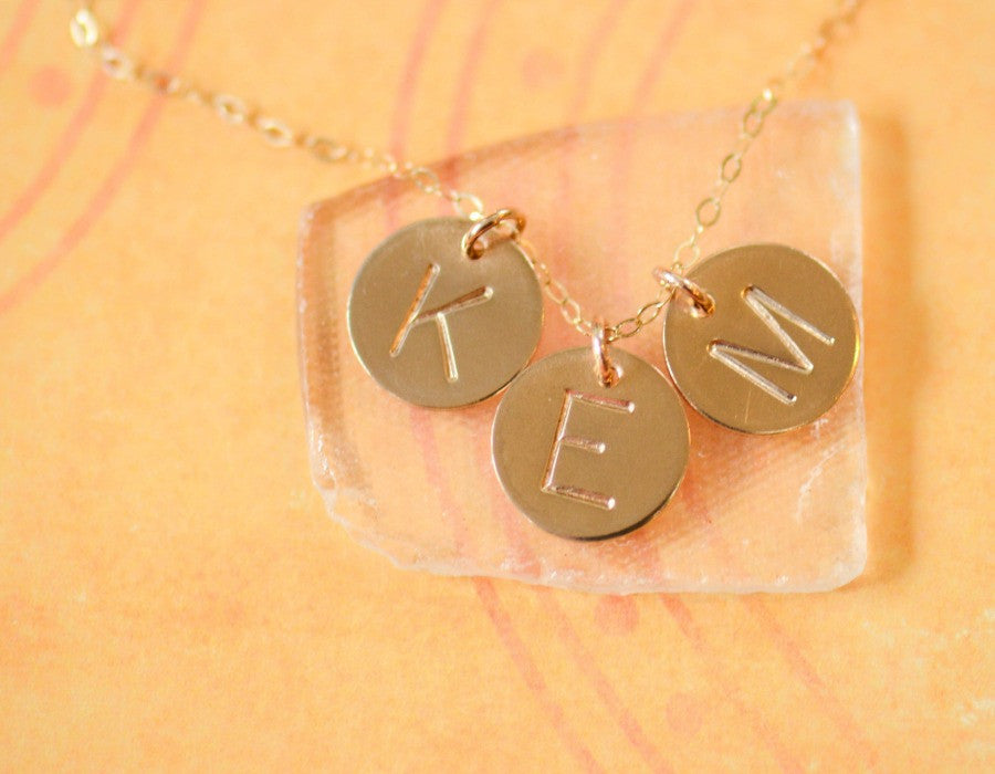 medium three initial necklace (1/2