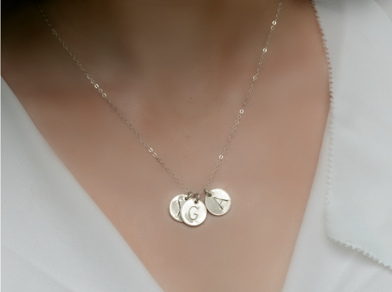 medium three initial necklace (1/2