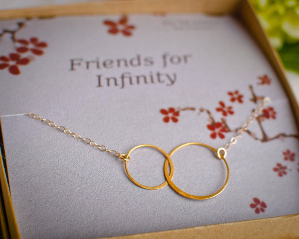 josie connected ring necklace, goldtone • friends for infinity