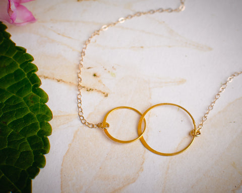 josie connected ring necklace, goldtone