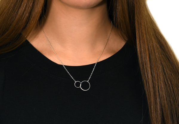 josie connected ring necklace, silver • beloved