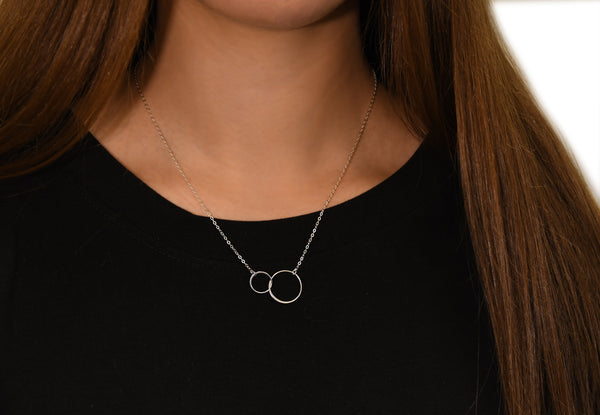 josie connected ring necklace, silver • infinite love