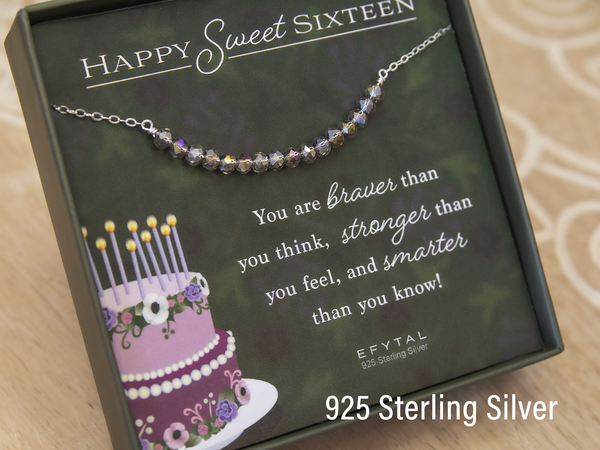 lia 16 bead necklace • happy sweet sixteen