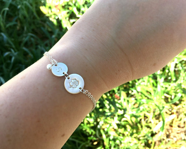 erin lucky shamrock bracelet, silver or gold • a little good luck