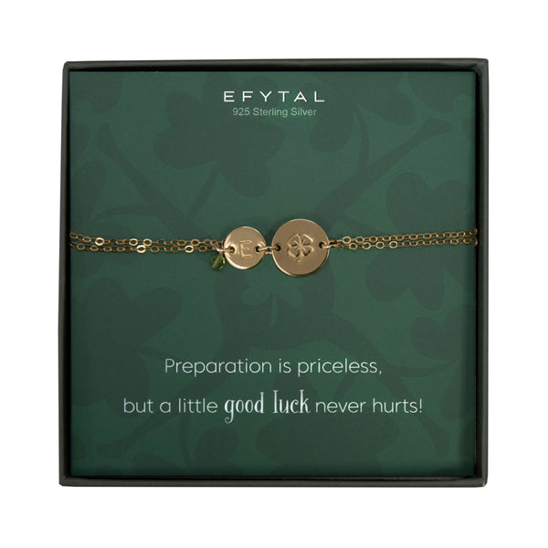 erin lucky shamrock bracelet, silver or gold • a little good luck