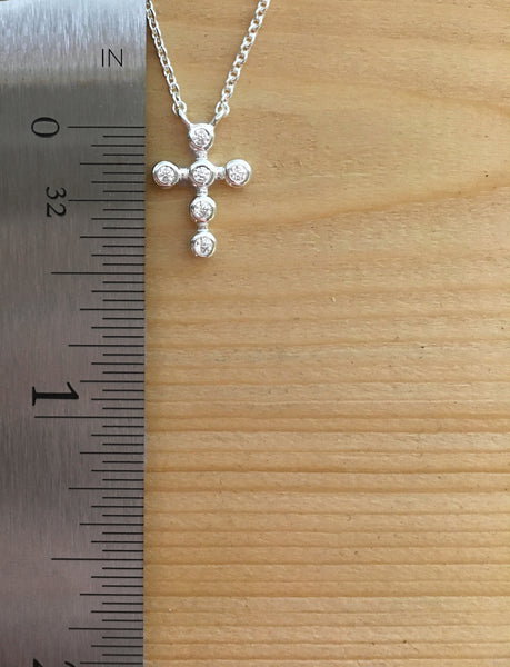 bethany petite cz cross necklace • may God watch over you