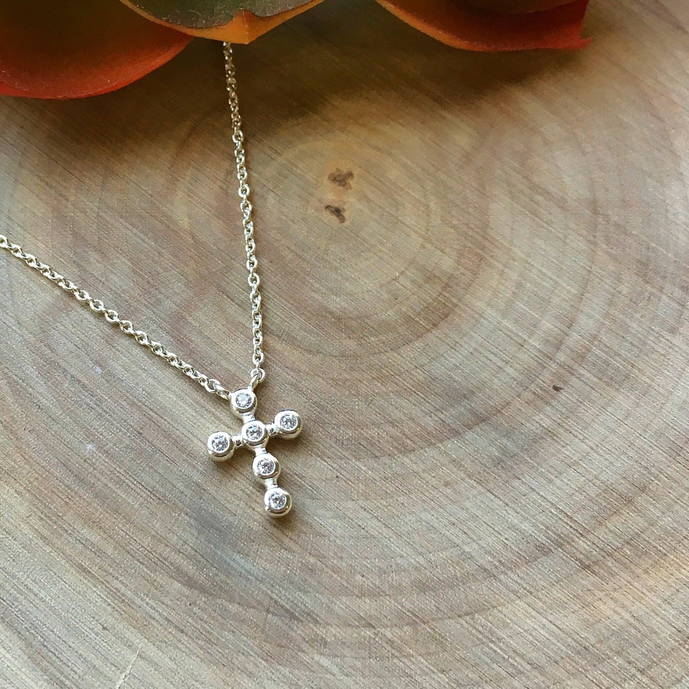 14K Gold Small Cross Women's Pendant/Necklace at in Season Jewelry 14K Gold Small Cross Women's Pendant/Necklace at in Season Jewelry