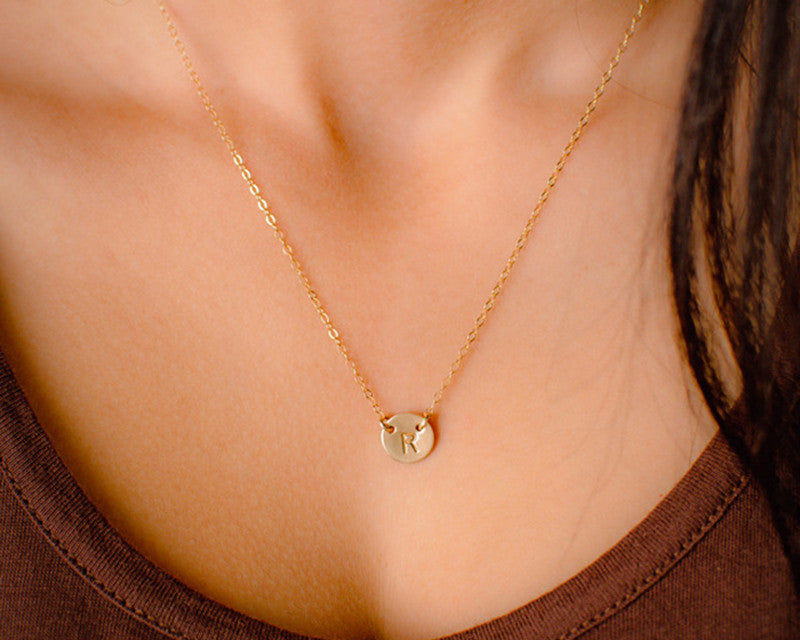 mini two hole initial necklace (3/8
