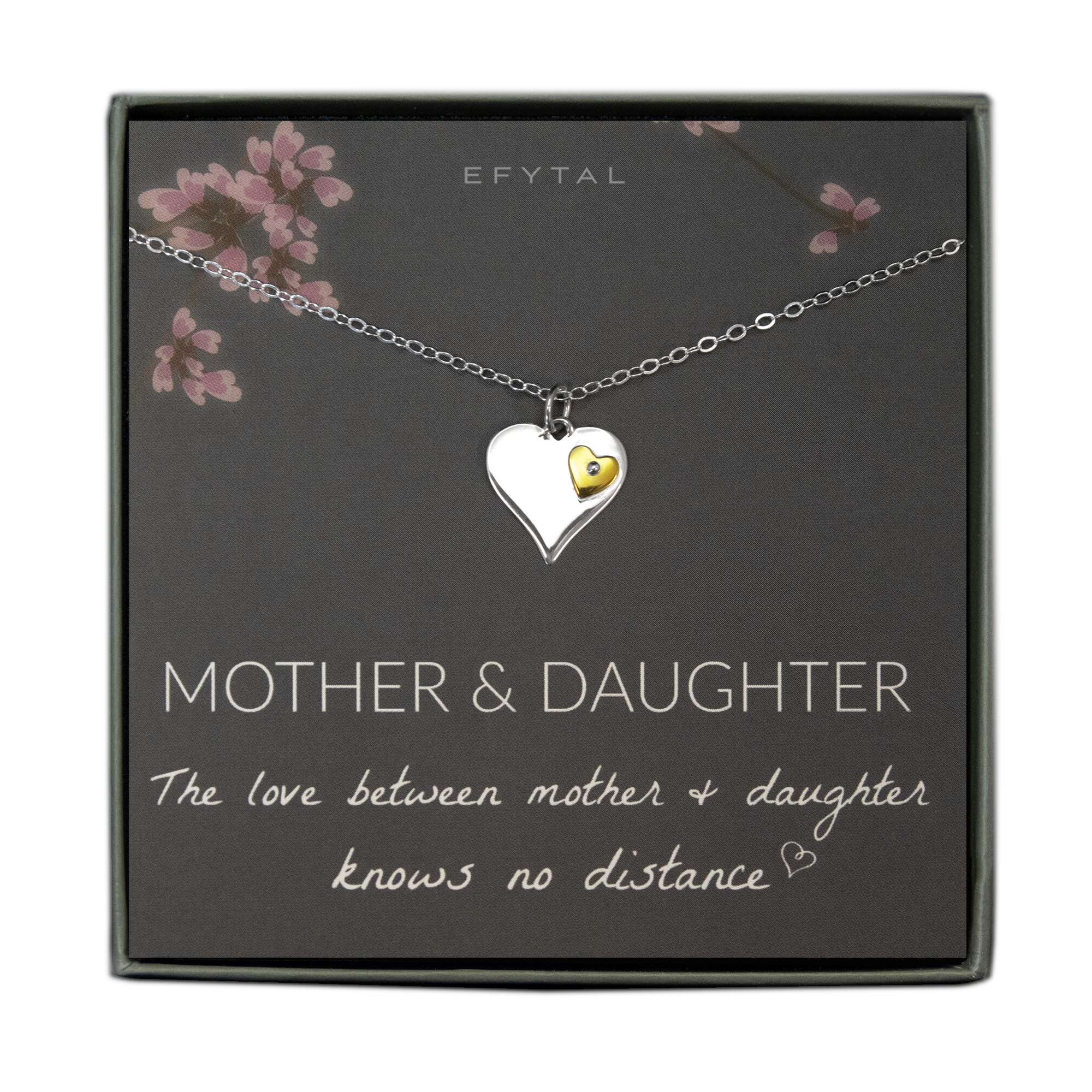 Buy Mother Daughter Heart Necklace,sterling Silver Double Layer Necklace,piece  of My Heart,sisters,mothers Day Gift,mom Jewelry,custom Note Card Online in  India - Etsy
