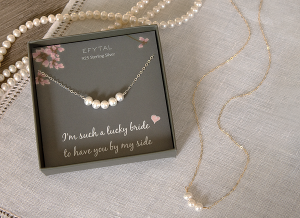 alexa pearl bar necklace • lucky bride