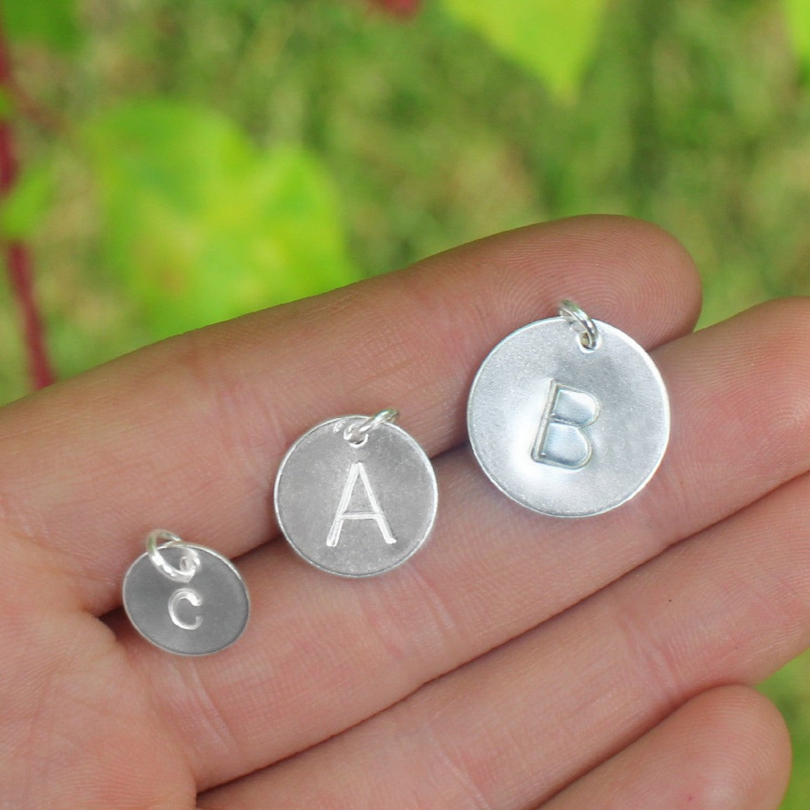 Custom Hand Stamped Disc ONLY/ Hand Stamp Gold Filled Charms Personalized  to your Specifications