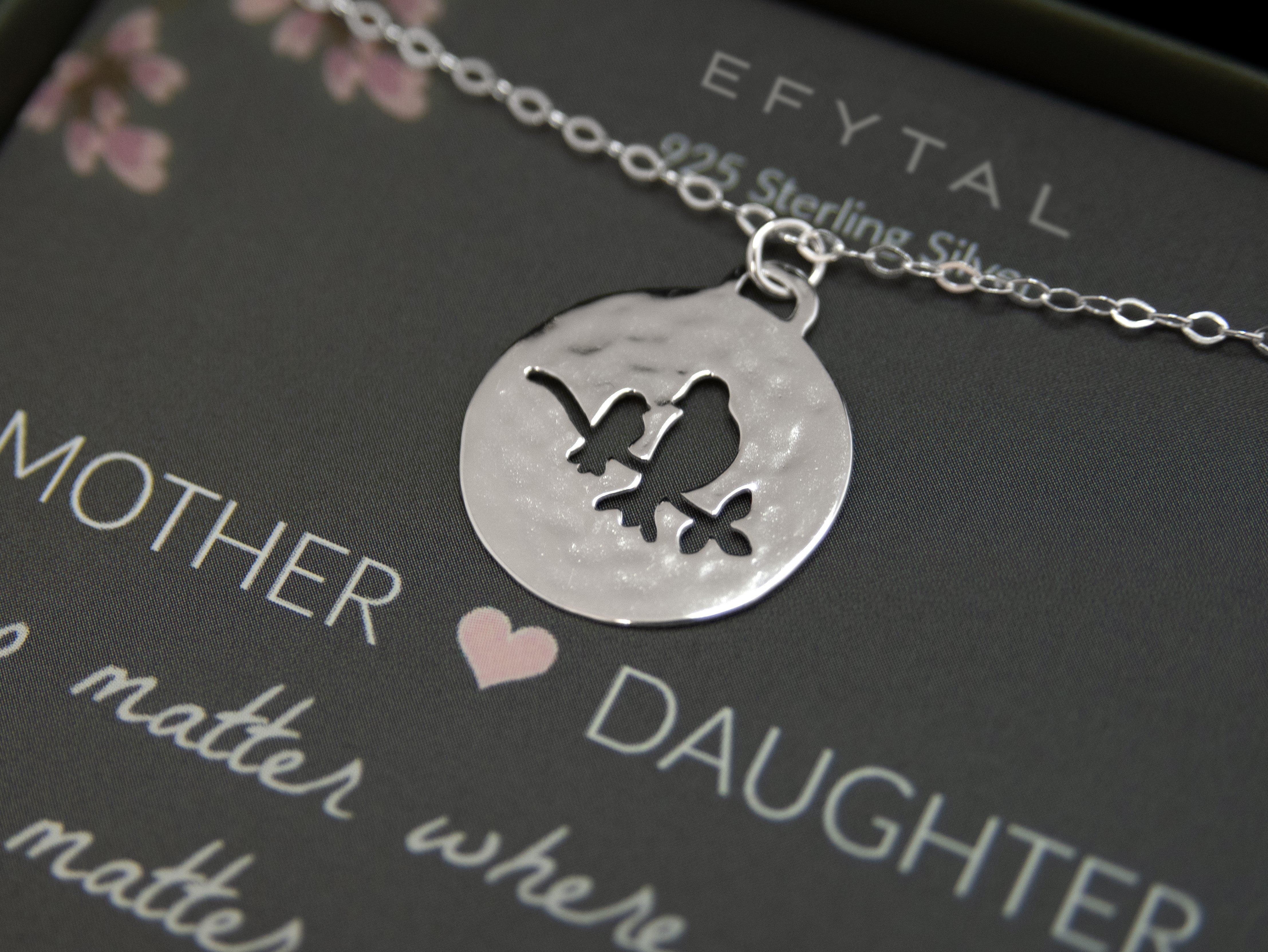 EFYTAL Symbolic Mamma Bird Necklace • Mother Daughter Gift Idea