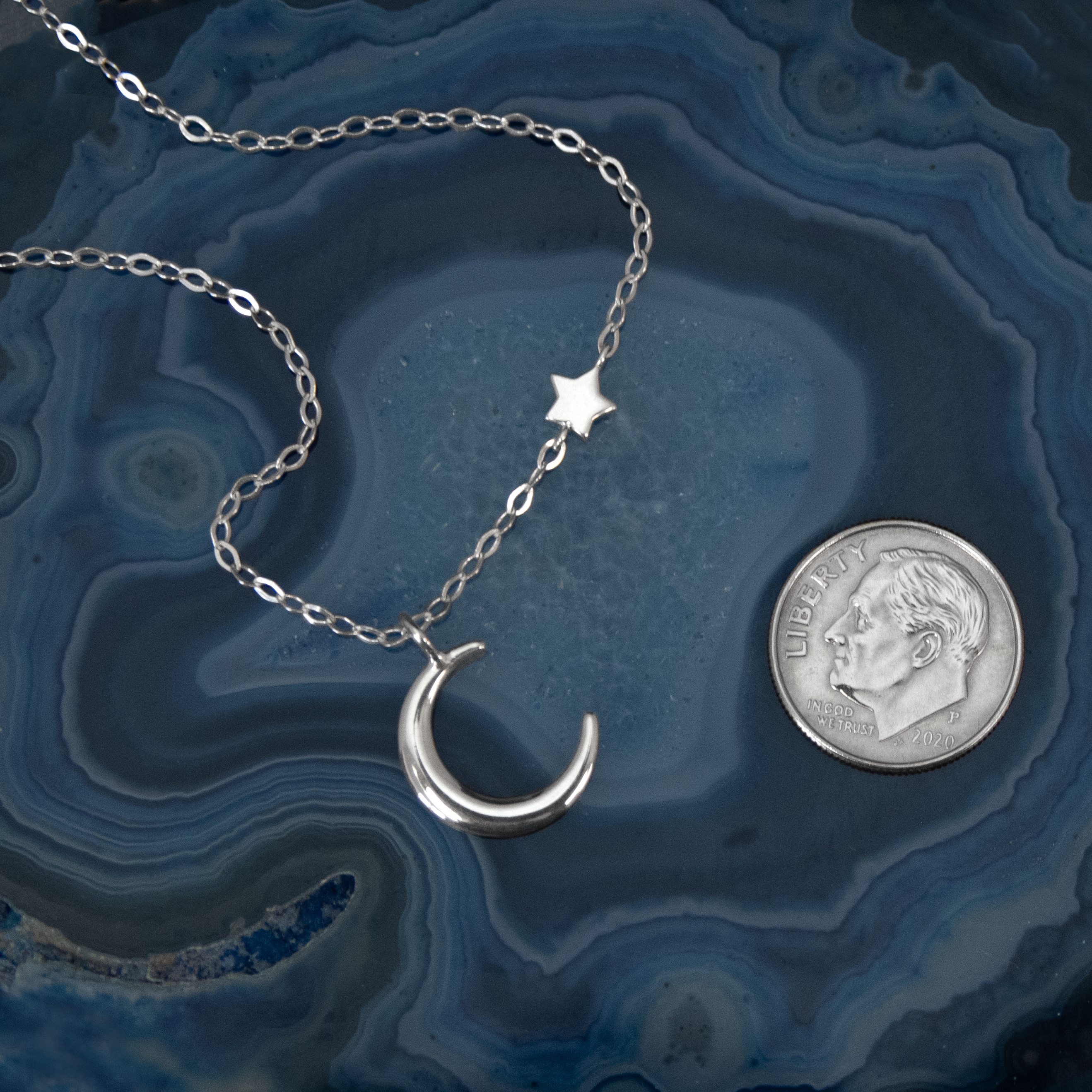 Amazon.com: Glow in the Dark Rose Gold Stainless Steel Custom Birth Moon  Necklace with Personalized Birthday Moon Phase from the Day You were Born,  18mm : Handmade Products
