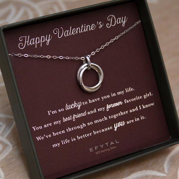 anna double ring necklace • valentine, forever favorite girl