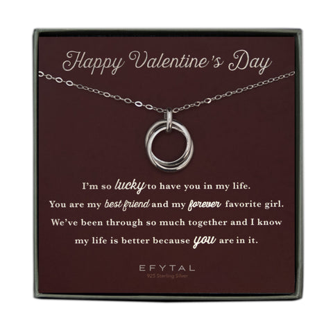 anna double ring necklace • valentine, forever favorite girl