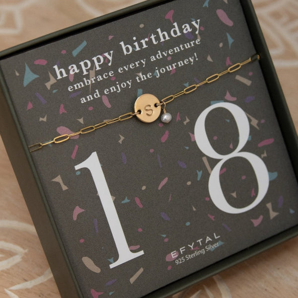 ashton initial bracelet • 18th birthday confetti