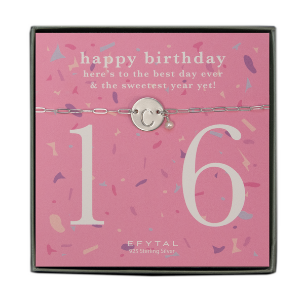 ashton initial bracelet • 16th birthday confetti