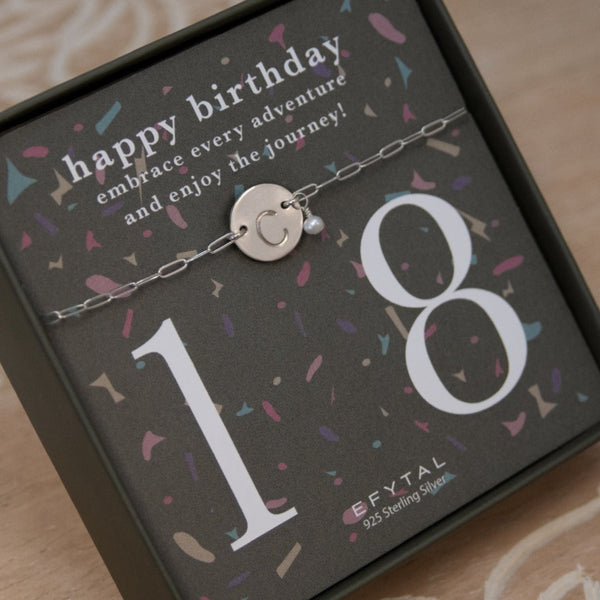 ashton initial bracelet • 18th birthday confetti