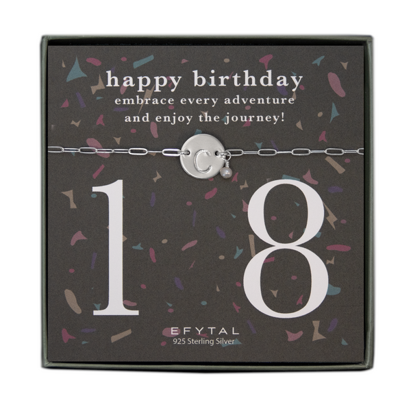 ashton initial bracelet • 18th birthday confetti