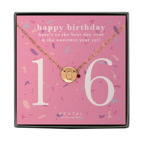 ashton initial necklace • 16th birthday confetti