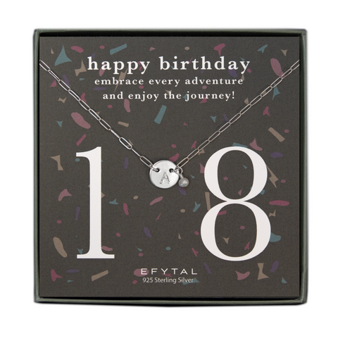 ashton initial necklace • 18th birthday confetti