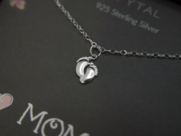 bella tiny feet necklace • mom to be