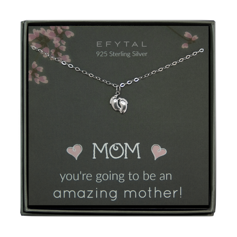 bella tiny feet necklace • mom to be