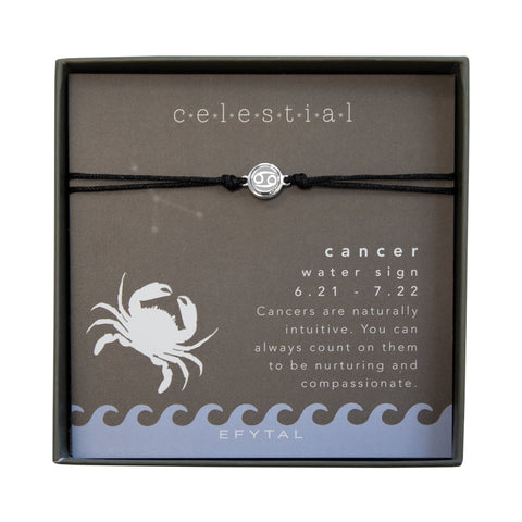 ceres zodiac black cord bracelet • celestial card