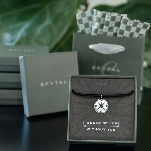 boone men's compass necklace • i would be lost without you