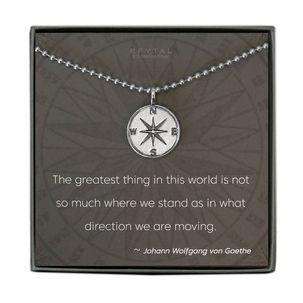 boone men's compass necklace • direction