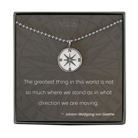 boone men's compass necklace • direction