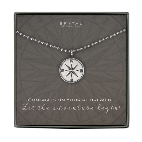 boone men's compass necklace • retirement