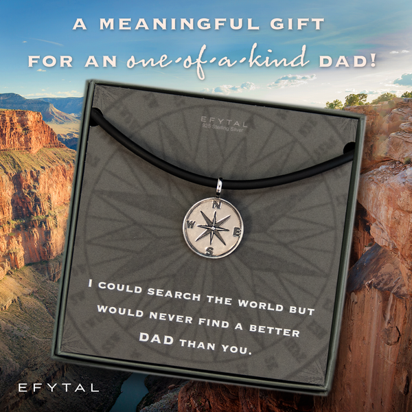 boone men's compass necklace • no better dad