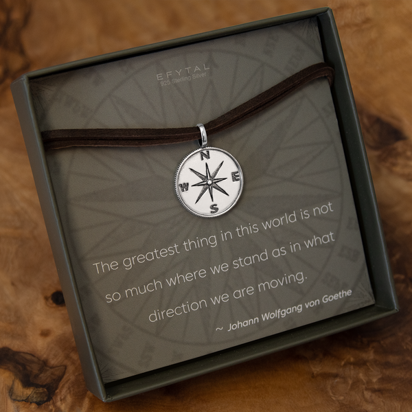boone men's compass necklace • direction
