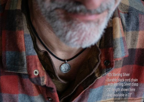 boone men's compass necklace • no better dad