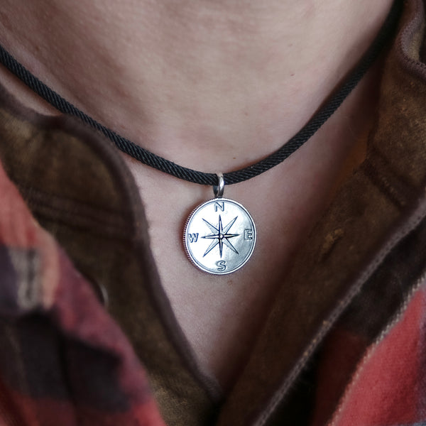 boone men's compass necklace • i would be lost without you