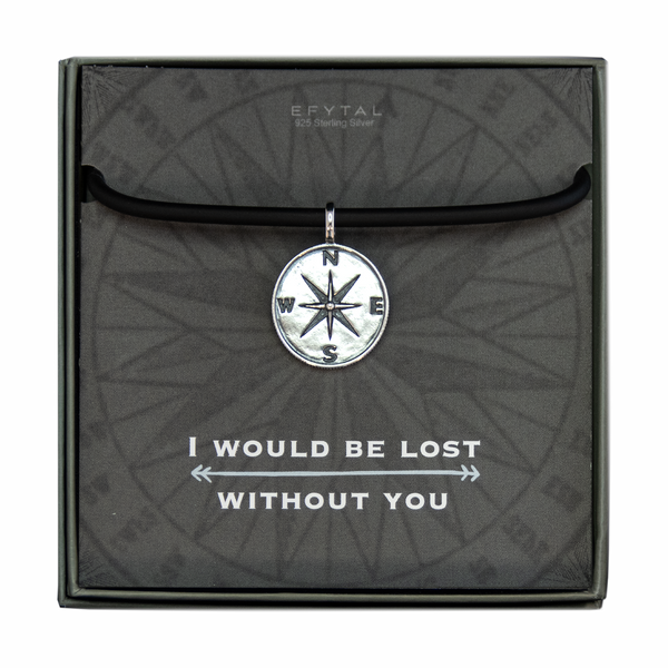 boone men's compass necklace • i would be lost without you