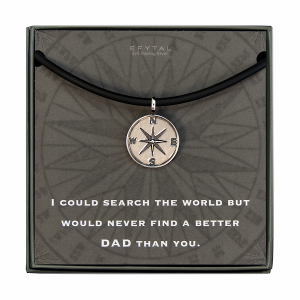 boone men's compass necklace • no better dad