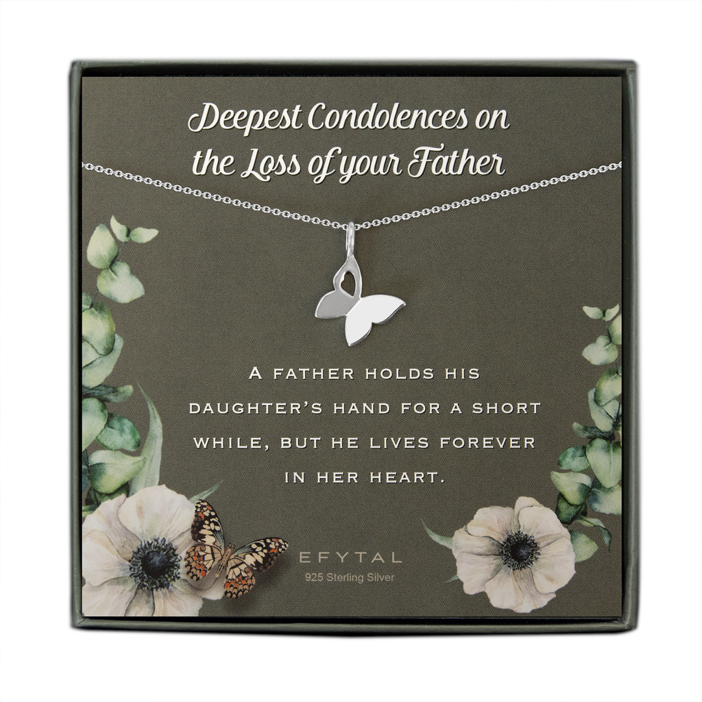 EFYTAL Butterfly Necklace Memorial Gift Loss of Father